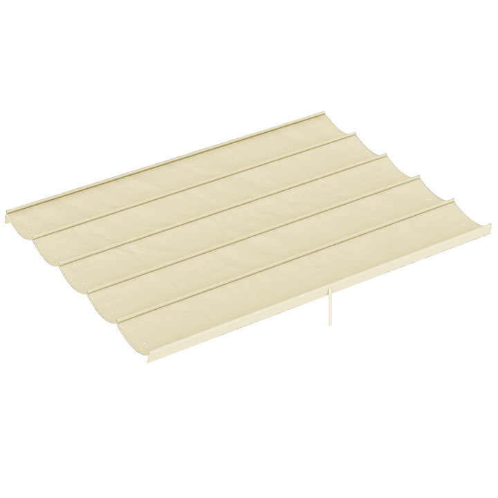 Cobertura para Pérgola 3,5x2,5 m Teto de Substituição Retrátil para Pérgola com 10 Orifícios de Drenagem Creme