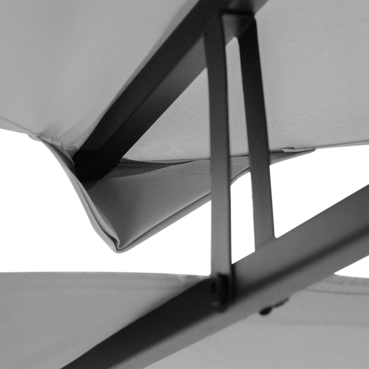 Toldo de Substituição 4x3m para Pérgola de Jardim 2 Níveis Respirável com 10 Orifícios de Drenagem Cobertura de Substituição de Pérgola Exterior Cinza Claro