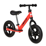 Bicicleta sem Pedais para Crianças acima de 3 Anos com Assento e Guiador Ajustáveis Bicicleta de Equilíbrio Infantil com Estrutura de Aço 89x37x55-60cm Vermelho