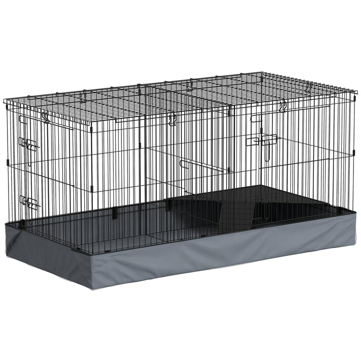 Gaiola para Animais Pequenos Gaiola para Roedores Gaiola para Coelhos com Tampa Amovível Recinto para Cobaias Ouriços 121x61x61 cm Preto