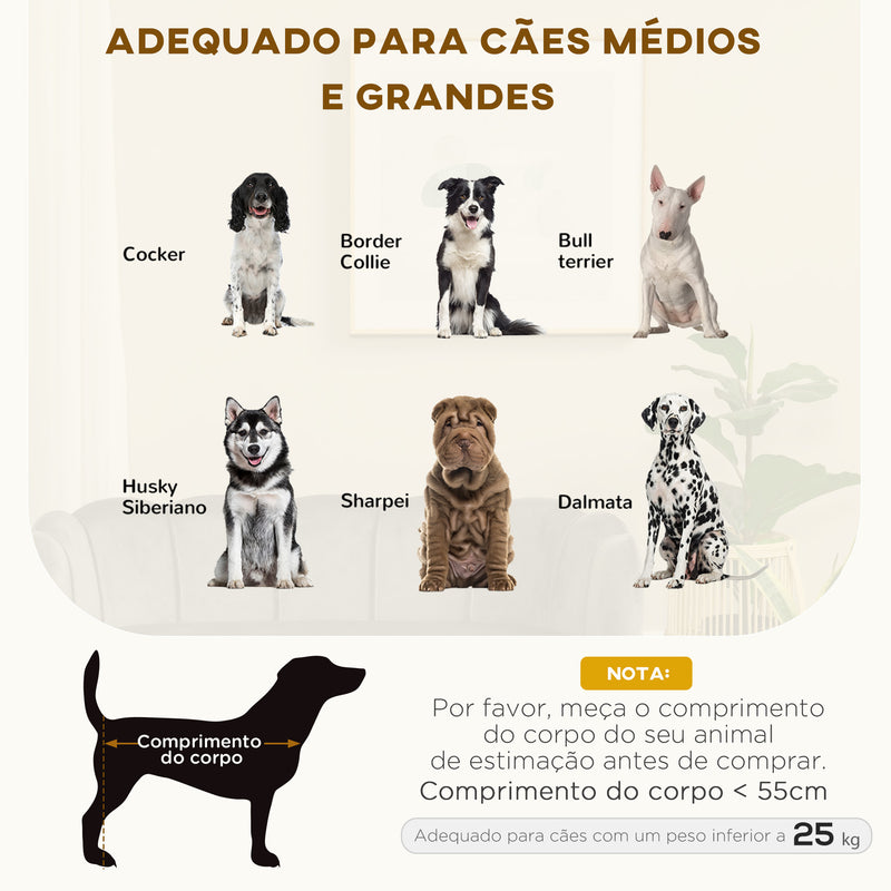 Sofá para Cães Médios Sofá Cama para Animais de Estimação Estofado em Veludo com Pés de Madeira Carga Máxima 25 kg 98,5x60,5x35,5 cm Cinza Escuro