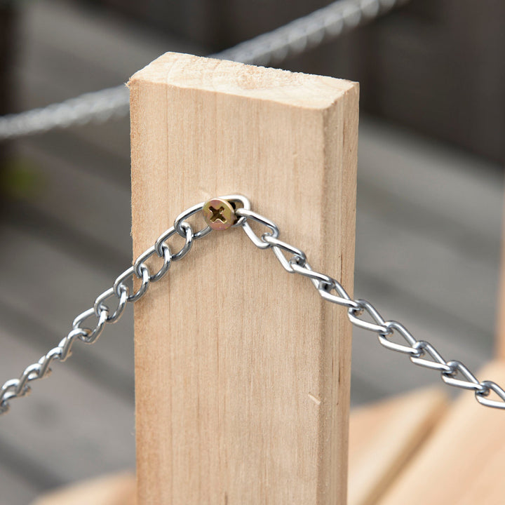 Ponte de Jardim de Madeira com Corrimãos de Correntes Metálicas Ponte Decorativa para Lagoa Carga 5 kg para Decoração Pátio 100x32x48 cm Madeira