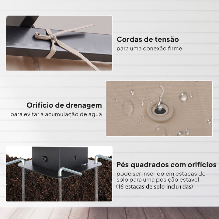 Gazebo com telhado retrátil Pergola para jardim com terraço ou pátio Gazebo com Tecido de Poliéster Resistente à Água e UV 3x3m