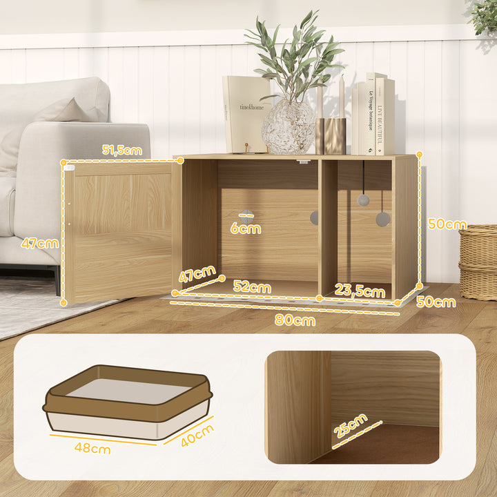 Móvel Caixa de Areia para Gatos Caixa de Areia para Gatos com Tapete de Arranhar e Porta de Vime Móvel Auxiliar com Caixa de Areia para Gatos para Sala de Estar 80x50x50 cm Branco