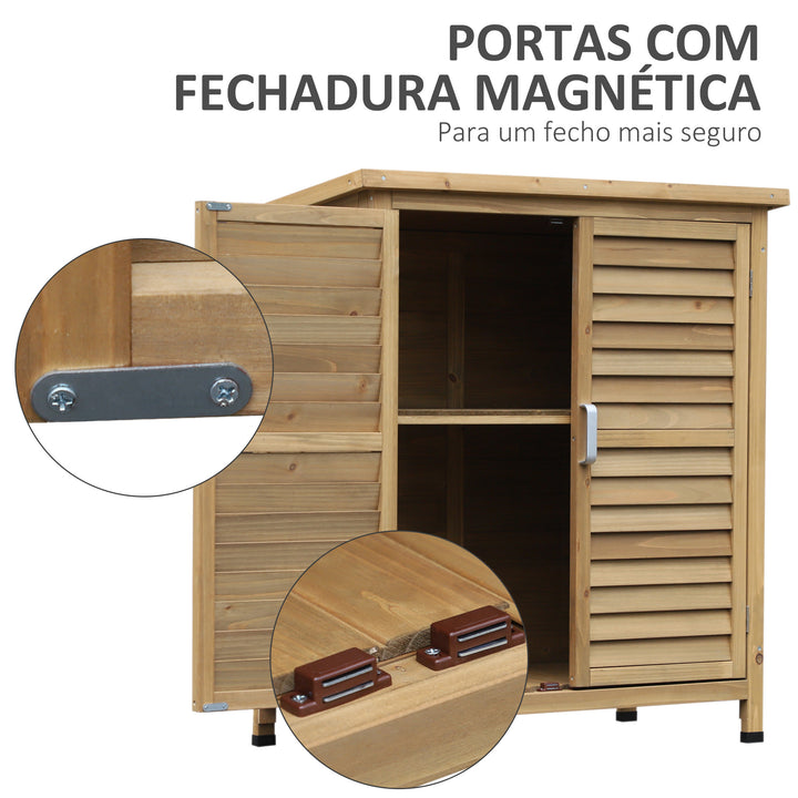 galpão de armazenamento ao ar livre para jardim de madeira 87x46.5x96.5 cm