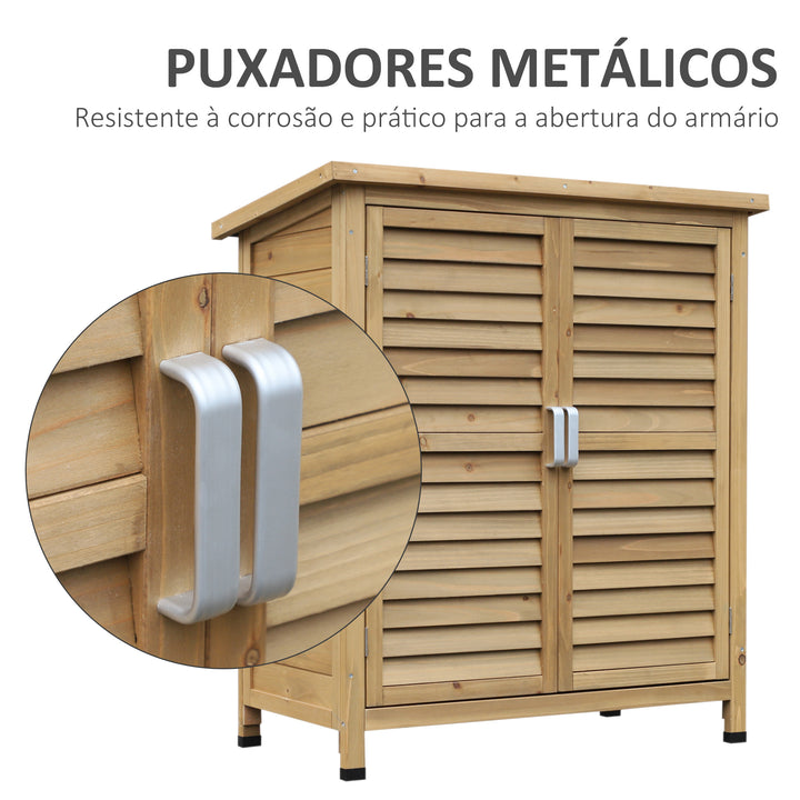 galpão de armazenamento ao ar livre para jardim de madeira 87x46.5x96.5 cm