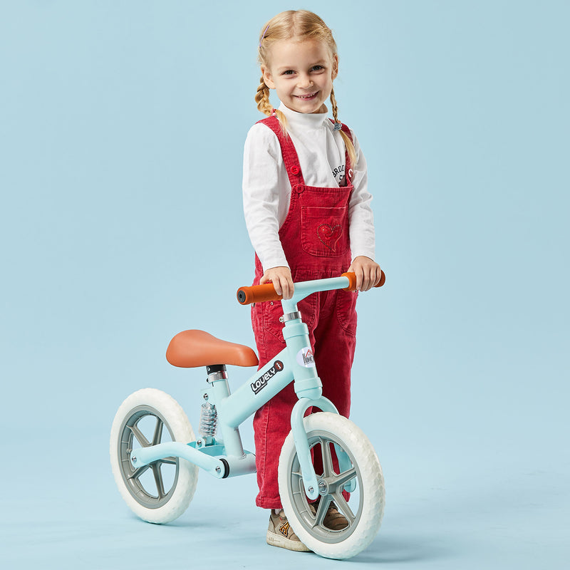 Bicicleta sem Pedais para Crianças entre 2-5 Anos Bicicleta de Equilíbrio com Assento Ajustável Rodas Antiderrapantes Carga Máxima 25kg 85x36x54cm Azul