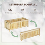 Floreira de Madeira Dobrável Horta para Jardim com 4 Pés para Cultivos de Verduras Flores Pátio Varanda Exterior 70x30x25 cm Madeira