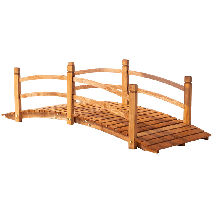 Ponte de Madeira com Corrimão Ponte de Jardim para Decoração para Pátio Carga Máxima 200 kg 185x72x58 cm Madeira