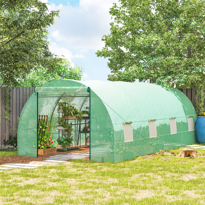 Outsunny Estufa de Jardim para Planta - Cor: Verde - Aço e Polietileno - 6 x 3 x 2 m