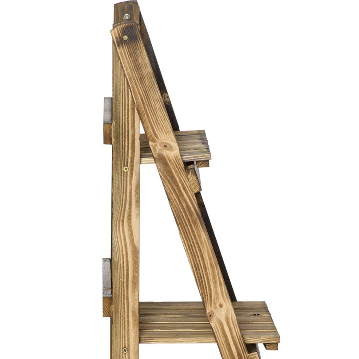 Suporte para Plantas de 3 Níveis Prateleira para Plantas Dobrável Suporte para Vasos de Madeira para Interior e Exterior 40x37x93 cm Madeira