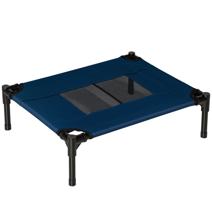 Cama para Animais de Estimação Cama Elevada para Cães Gatos Portátil Tecido Transpirável para Exterior Interior 64x46x18cm Azul