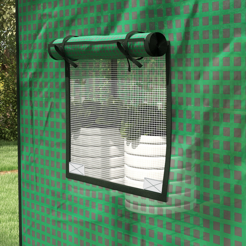 Cobertura para Estufa 140x73x190 cm Cobertura de Substituição para Estufa com Janela, Porta com Fecho Éclair, Anti-UV, Proteção de Plantas para Jardim, Verde