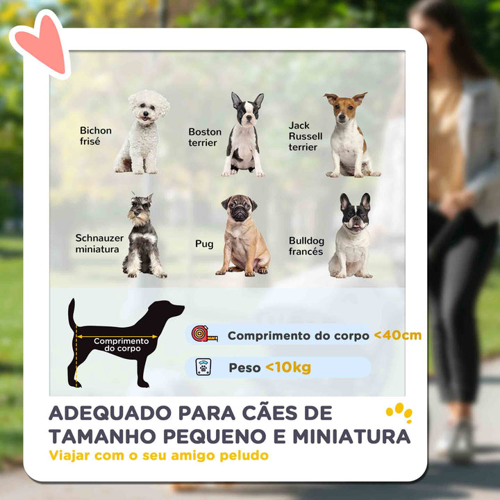 Carrinho para Cães Dobrável Carrinho de Passeio para Cães Pequenos com Rodas Universais Correia de Segurança Almofada Lavável e Janelas 80x48,5x106 cm Cinzento Claro