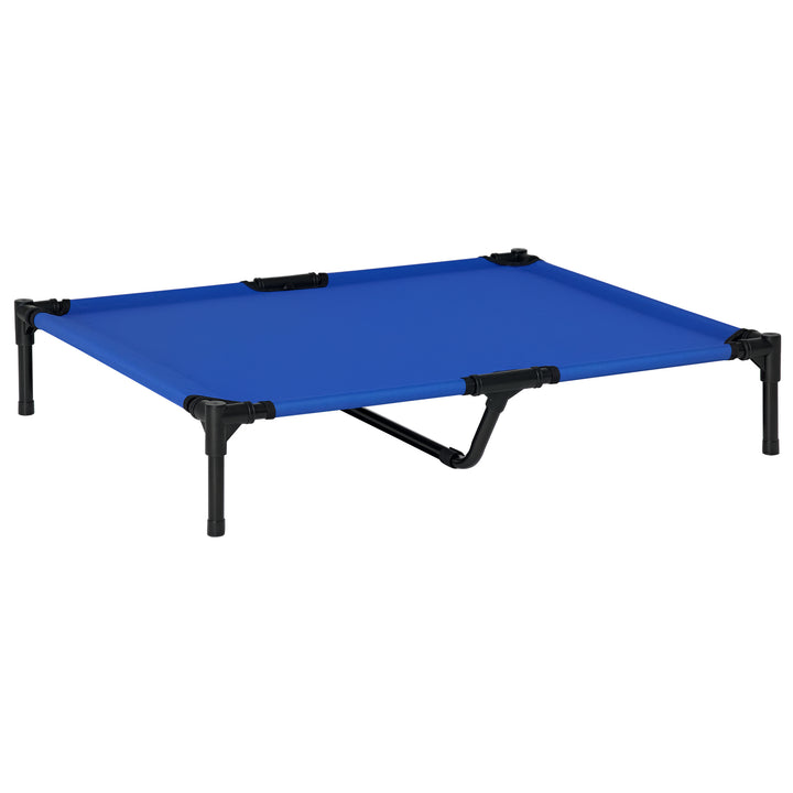 Cama Elevada para Cães Respirável para Cães Elevada para Cães Grandes com Tecido Oxford e Estrutura de Metal para Interior e Exterior 92x76x18 cm Azul
