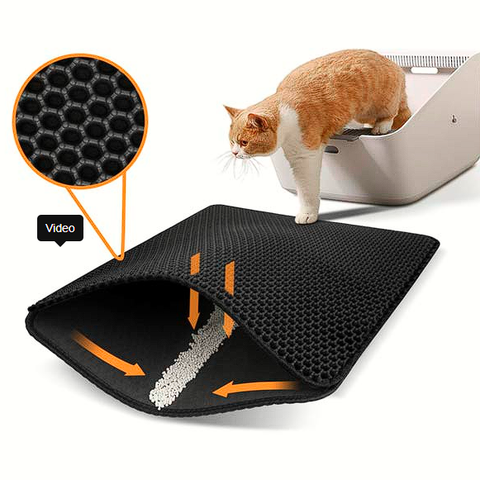 Tapete limpeza gato anti areia e comida impermeável resistente á urina e bom para arranhar