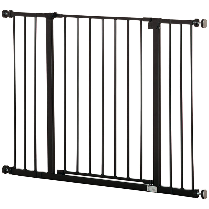 Barreira de Segurança para Animais de Estimação Extensível para Escadas e Portas Barreira de Segurança para Cães 76-107x76 cm Preto