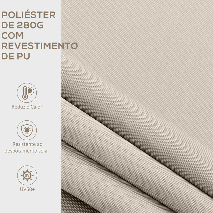 Toldo Manual Retrátil com Manivela 200x250 cm Toldo de Parede com Proteção Solar UV50+ e Estrutura de Alumínio para Jardim Varanda Exterior Creme