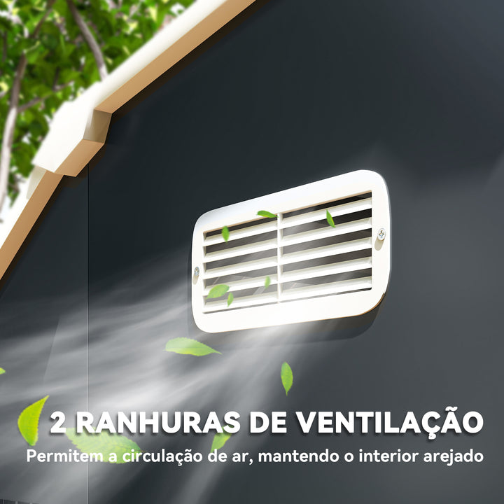 Abrigo de Jardim 2,7 m² 238x132x198,5 cm Abrigo de Exterior Metálico com Base Prateleiras Ajustáveis 2 Portas de Correr e 2 Janelas de Ventilação Cinza Escuro