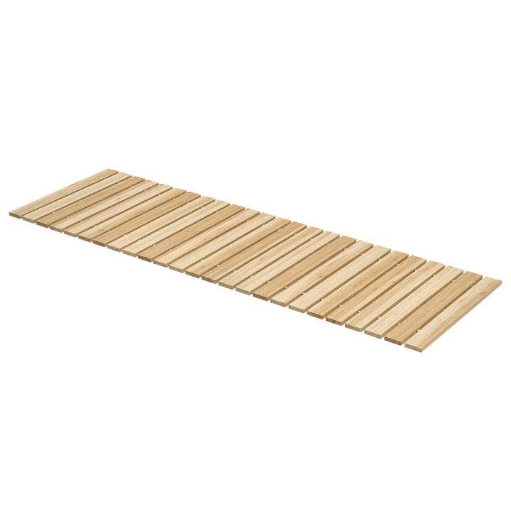Estrado de Ripas de Madeira 120x38 cm Estrado de Ripas Enrolável para Exteriores Resistente às Intempéries Decoração de Jardim para Praia Casamento Festa Natural