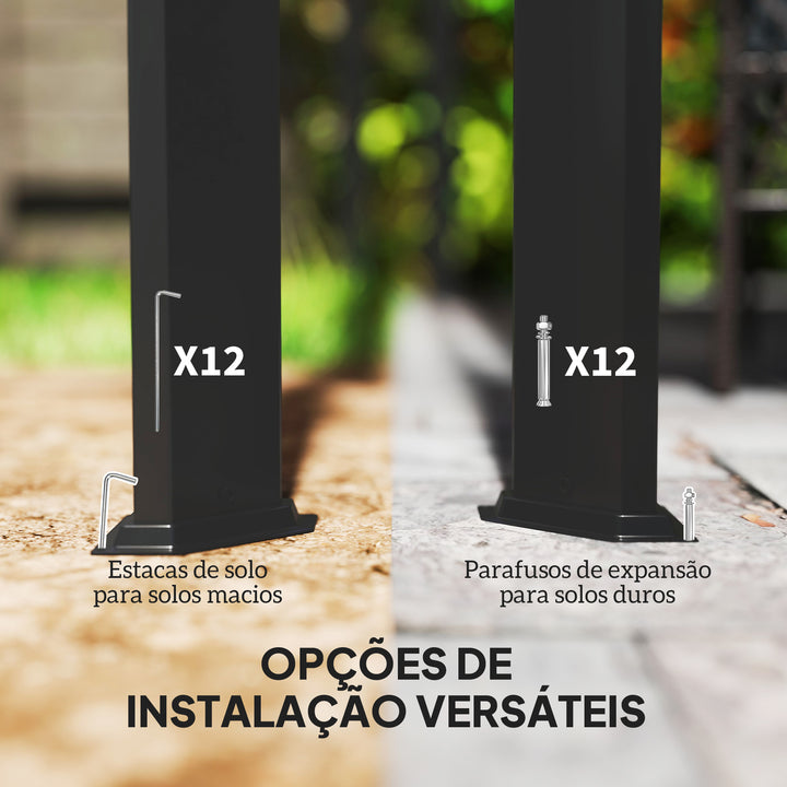 Pérgola com Teto Retrátil Pérgola de Alumínio 3x3 m Pérgola com Cortina Enrolável Proteção UV30+ para Jardim Terraço Exterior Caqui