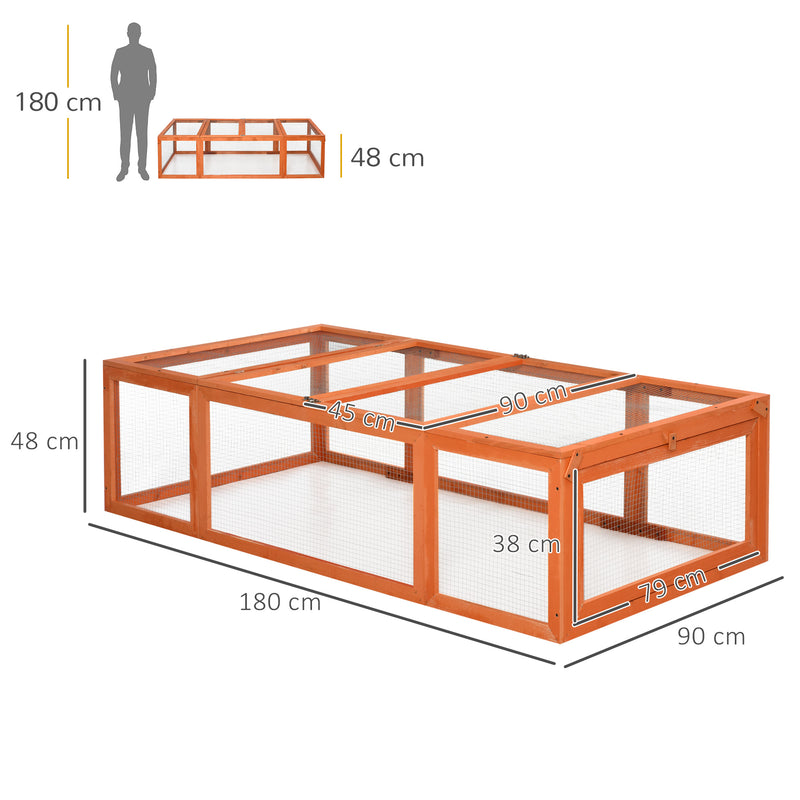 Coelheira de Exterior de Madeira 180x90x48 cm Gaiola para Coelhos Casa para Pequenos Animais com 3 Portas Madeira