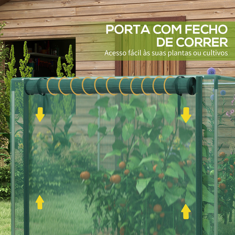 Proteção para Cultivo Estufa de Proteção com Suportes de Aço Porta com Fecho de Correr para Proteger as Plantas Flores em Pátio Jardim Terraço 120x120x10 cm Verde