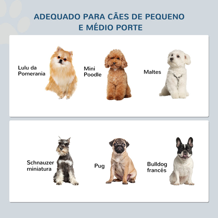 Comedouro Elevado para Cães com Suporte e 2 Tigelas Amovíveis de Aço Inoxidável Alimentador para Animais de Estimação 44x24x15 cm Cinza