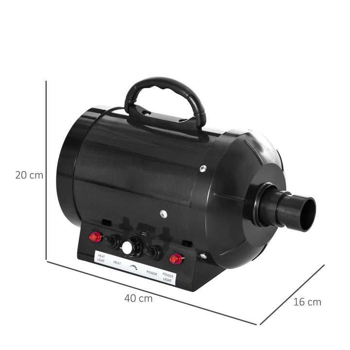Secador de Pelo 2400 W para Cães Animais de Estimação tubo Flexível 2,5 metros Preto