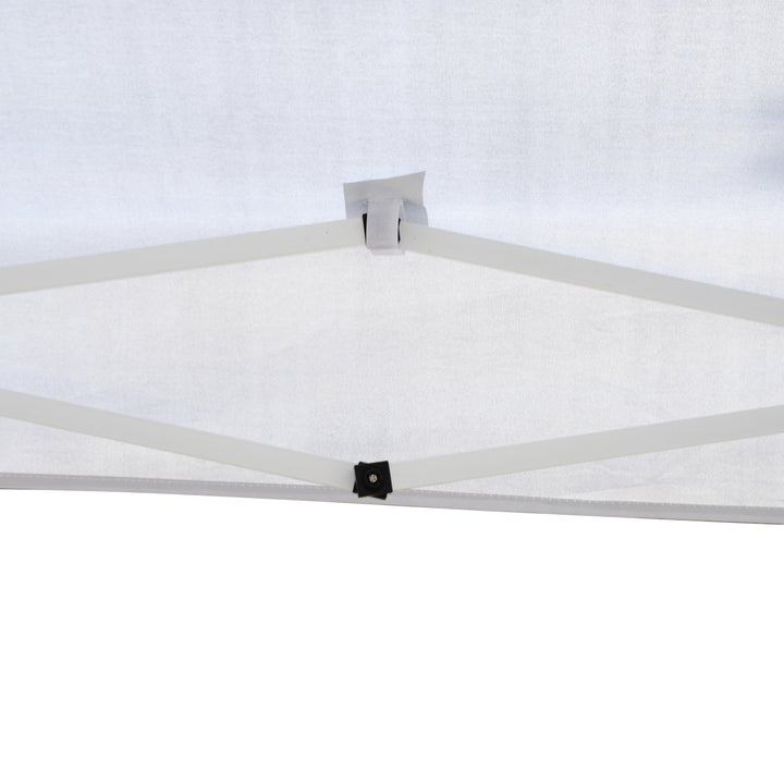 Tenda Dobrável 2,95x2,95 cm com Bolsa de Transporte Altura Ajustável Anti-UV e Impermeável para Terraço Pátio e Praia Branco Prateado