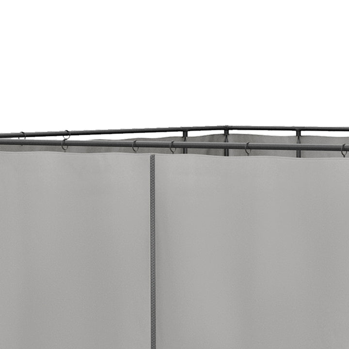 4 Paredes Laterais para Tenda 302x205 cm Laterais para Tenda Universal com Ganchos e Argola em C para Tenda de Jardim Terraço Cinza Claro