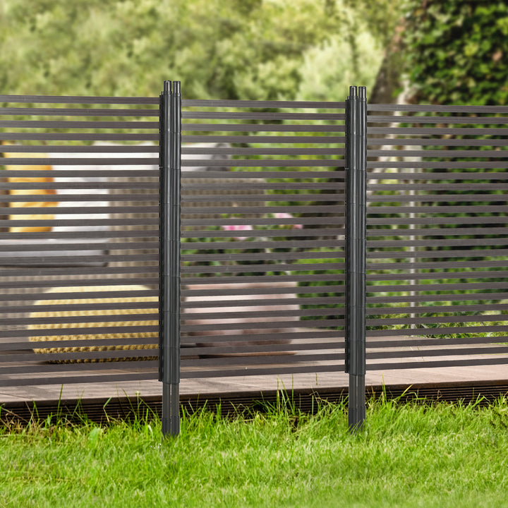 Cerca de Jardim 150x93 cm Cerca de Jardim Exterior de Aço com Revestimento em PE com 2 Modos de Instalação para Plantas Trepadeiras Flores Animais Castanho