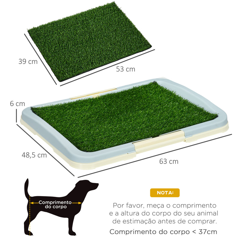 Sanita para Cães com Relva Artificial Grade e Bandeja Desmontável para Adestramento de Cães em Exterior e Interior 63x48,5x6 cm Multicor