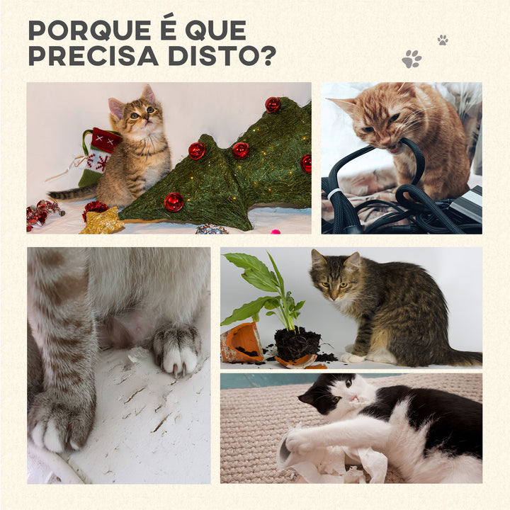 Árvore arranhador para gatos 154 cm de altura com plataformas túnel rede e postes de de sisal cinza