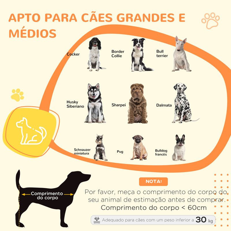 Gaiola para Cães de Madeira Mesa de Centro 94x60x71,5 cm Móvel com 2 Portas com Fechadura Almofada de Tecido Oxford e Grades de Aço Cinza