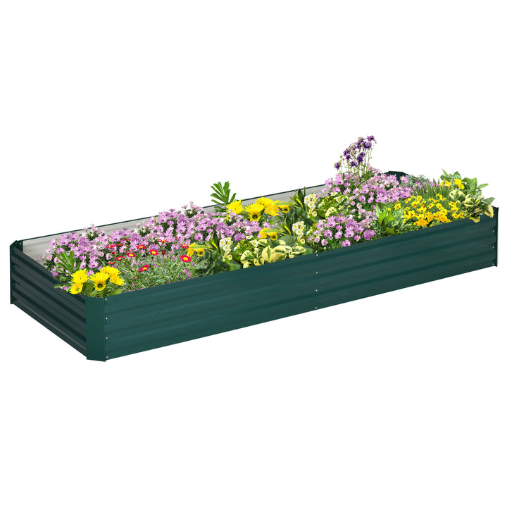 Caixa de Plantio de Aço Galvanizado Horta para Cultivar Plantas Flores Ervas Floreira Grande de Exterior Retangular com Fundo Aberto 180x90x30 cm / 241x90,5x30 cm Verde
