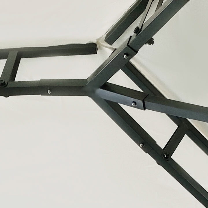 Toldo de Substituição 4x3m para Pérgola de Jardim 2 Níveis Respirável com 8 Orifícios de Drenagem Cobertura Superior de Substituição para Pérgola Exterior Bege
