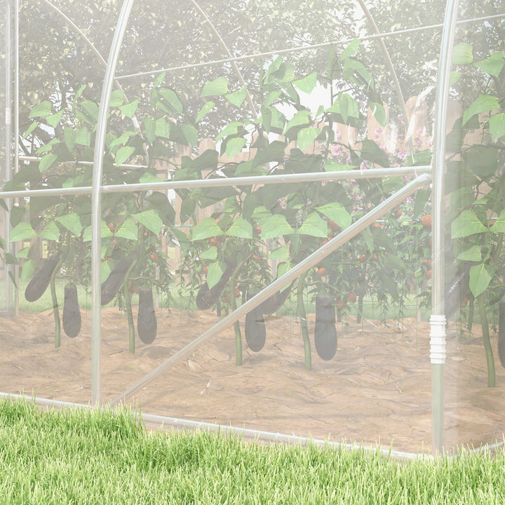 Estufa de Túnel 4x3x2 m Estufa de Jardim com 2 Portas Estufa para Horticultura com Teto Arredondado para Cultivo de Plantas e Flores Transparente