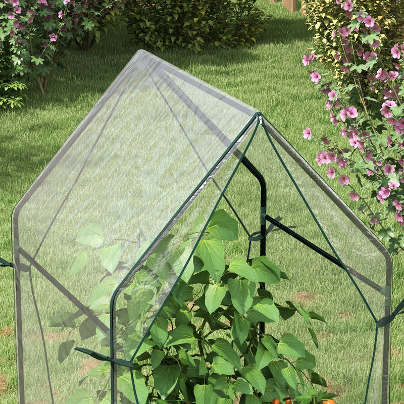 Estufa de Jardim Estufa de Varanda com 2 Portas com Fecho de Correr Anti UV para Cultivo de Plantas Flores Verduras 90x90x145 cm Transparente