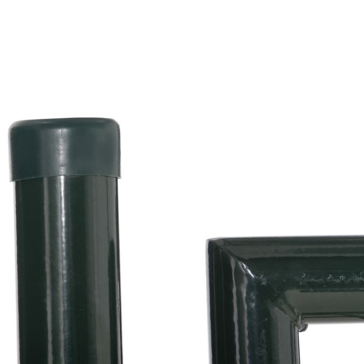 Porta para Vedação de Jardim de Aço com Maçaneta de Fechadura e 3 Chaves Porta de Vedação para Exterior Pátio Terraço 97x150cm Verde
