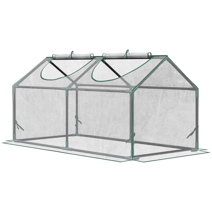 Estufa 119x60x60cm Estufa de Jardim com 2 Janelas Enroláveis para Cultivo de Plantas Verduras Flores Transparente