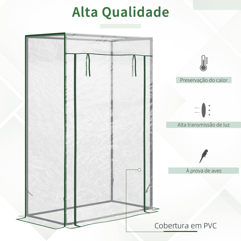 Estufa com Porta Enrolável e Estrutura de Aço Estufa de Jardim Varanda Pátio para Cultivo de Plantas 100x50x150 cm Transparente