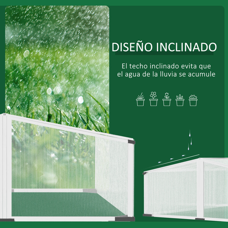 Estufa de Jardim 120x100x41cm Policarbonato e Alumínio com Teto se Abre Estufa para Cultivo de Plantas Flores Transparente e Prata