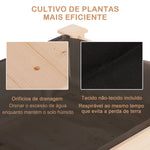 Horta Elevada de Madeira 122,5x56,5x76cm Mesa de Cultivo com Tecido não Tecido e 4 Orifícios de Drenagem para Cultivo de Plantas e Flores Madeira