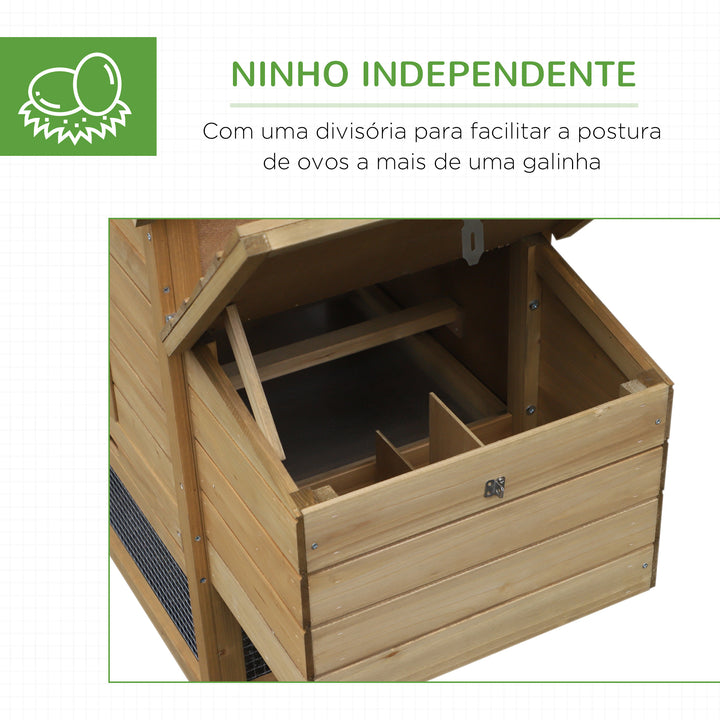 Galinheiro Jardim com área interna e externa de Madeira de abeto 150,5x54x87 cm