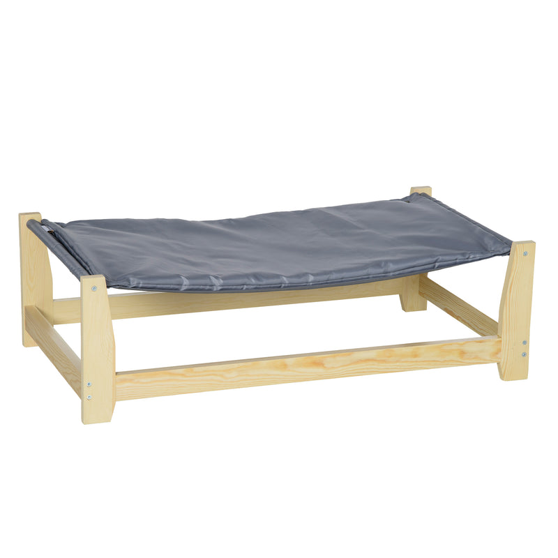 Cama Elevada para Cães Cama Elevada para Animais de Estimação Pequenos e Médios com Almofada Lavável Carga Máxima 15kg para Interior Exterior 90x50x28cm Cinza