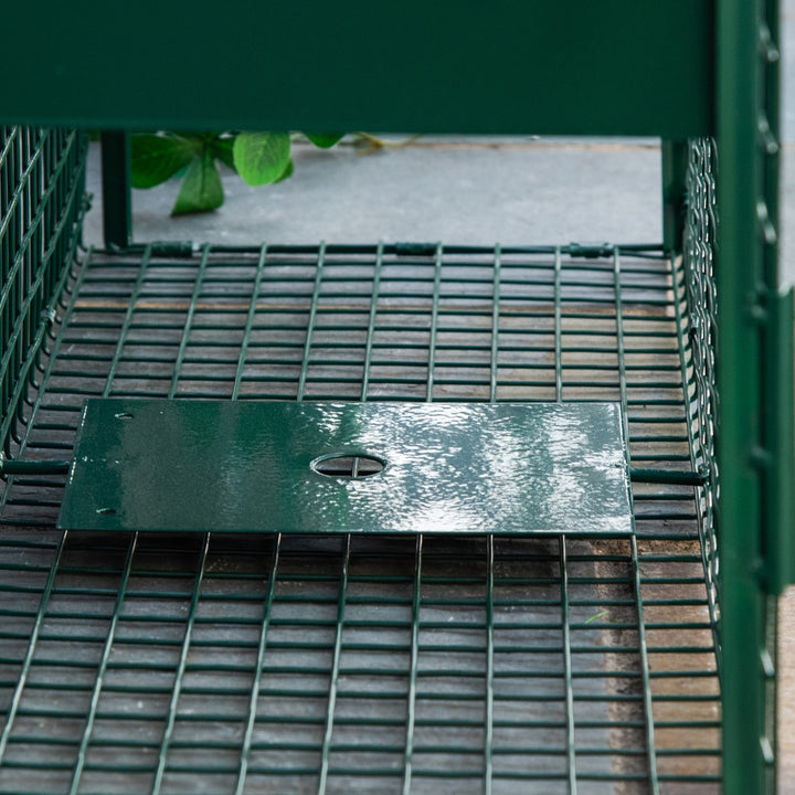 Armadilha para Animais Vivos com Porta Gaiola de Captura com Alça de Transporte para Coelhos Raposas Pequenas 80x25x30cm Verde Escuro