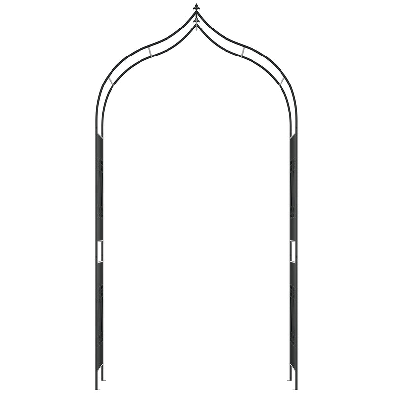 Arco de Jardim de Metal Arco de Jardim para Plantas Trepadeiras Exterior Pátio 140x60x265 cm Preto