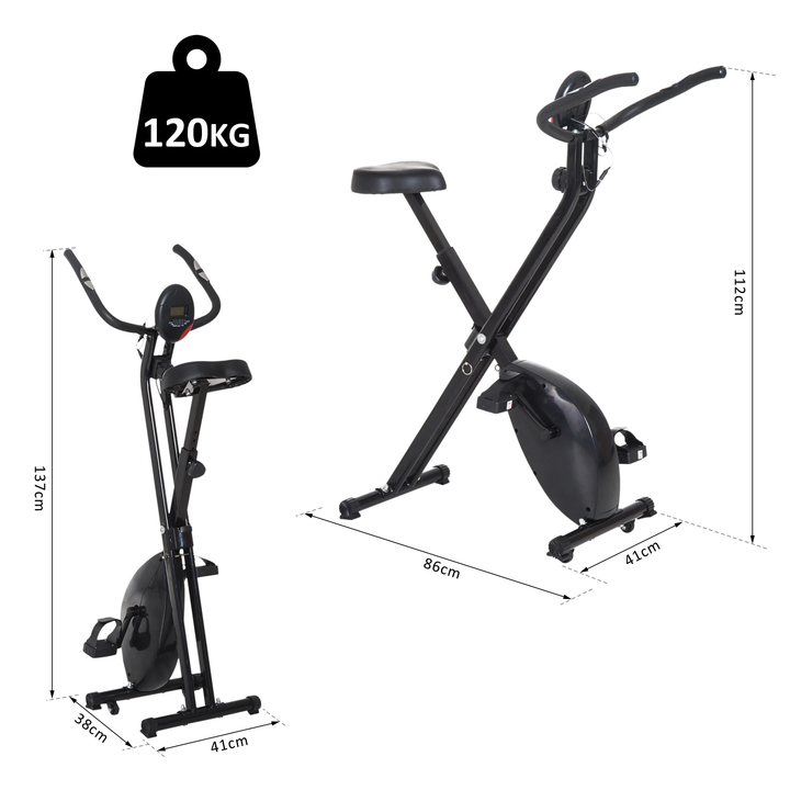 HOMCOM Bicicleta Estática  Visor LCD  Aço