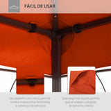 Toldo de Substituição 4x3m para Pérgola de Jardim 2 Níveis Respirável com 10 Orifícios de Drenagem Cobertura de Substituição de Pérgola Exterior Terracota